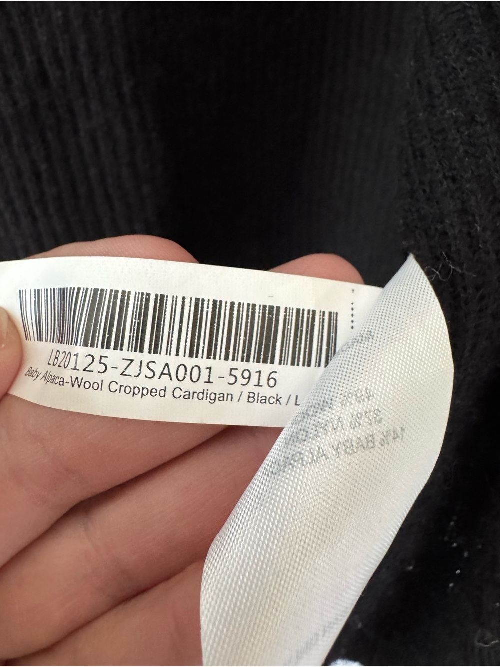 Quince Baby Alpaca Black Ribbed V-Neck Button-Front Cardigan. Layering - Picture 6 of 7